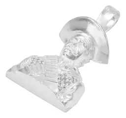 Dije Plata .925 Busto Emiliano Zapata con Zirconia Clara - Imagen 6