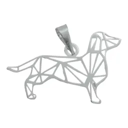Dije Plata 925 Calado Diseño Perro Mascota para Collar - Imagen 1
