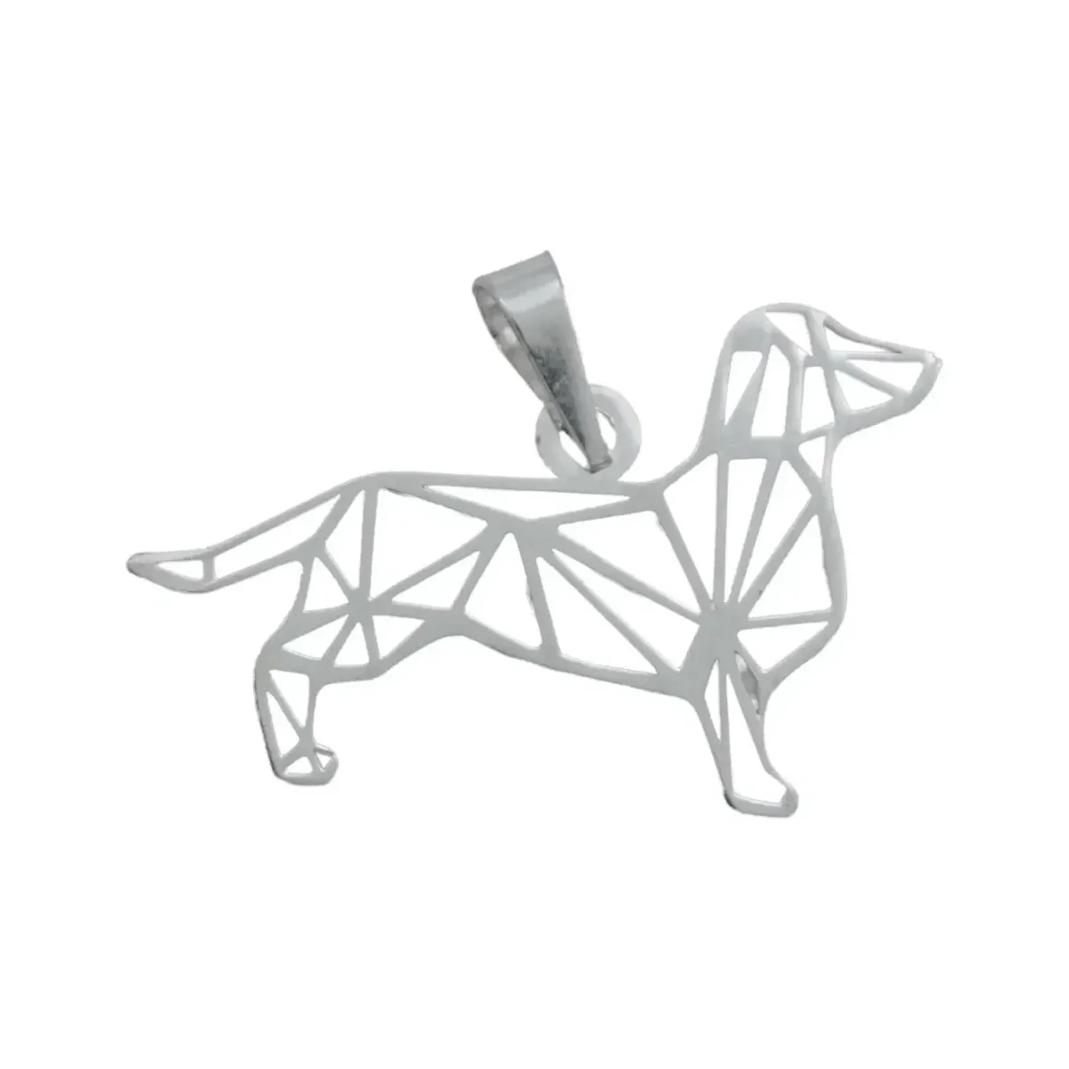 Dije perro plata .925 calado, diseño mascota para collar. Joyería de plata .925 hipoalergénica, regalo sentimental para amant