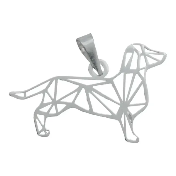 Dije Plata 925 Calado Diseño Perro Mascota para Collar - Imagen 1