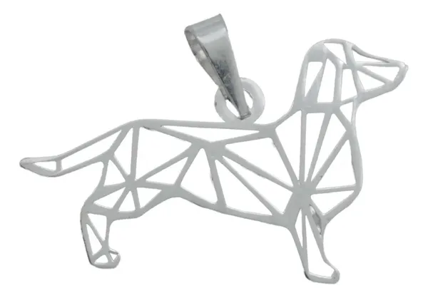 Dije Plata 925 Calado Diseño Perro Mascota para Collar - Imagen 1