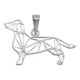 Dije Plata 925 Calado Diseño Perro Mascota para Collar - Imagen 2