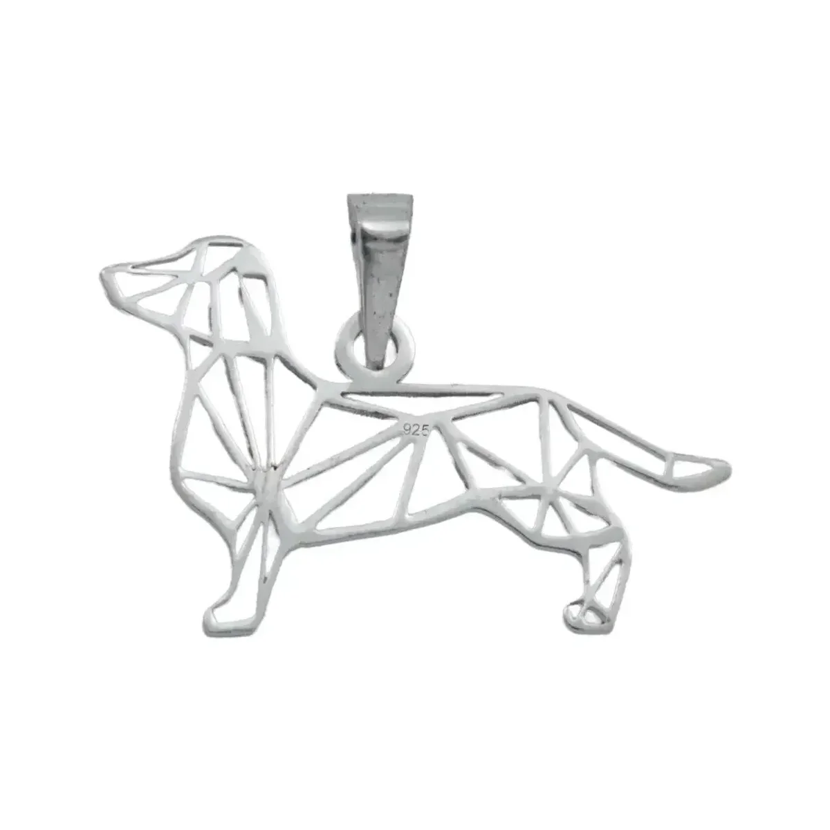 Dije Plata 925 Calado Diseño Perro Mascota para Collar - Imagen 2