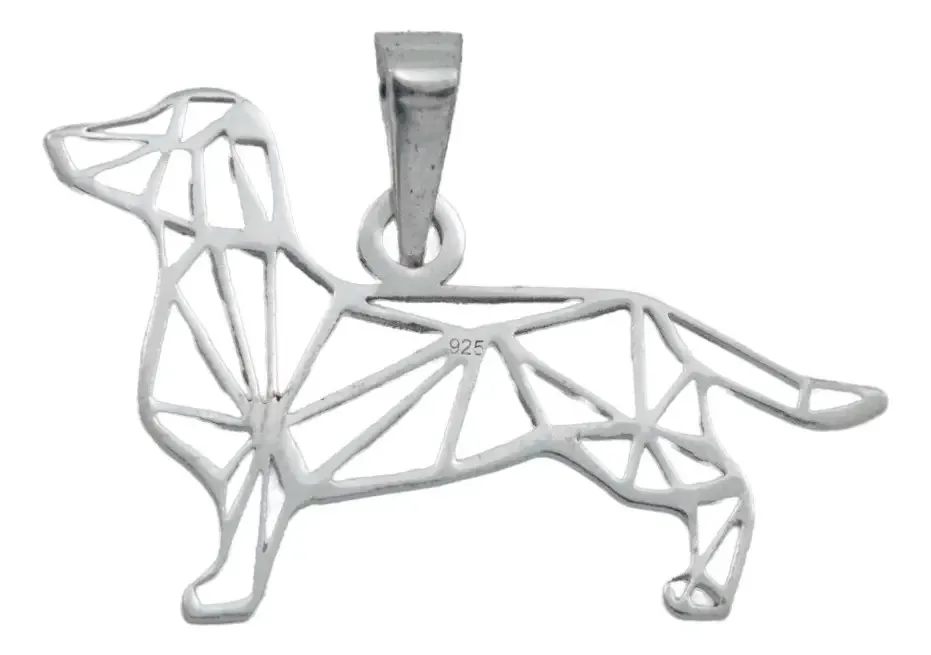 Dije Plata 925 Calado Diseño Perro Mascota para Collar - Imagen 1