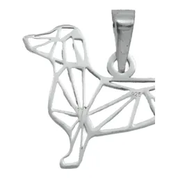 Dije Plata 925 Calado Diseño Perro Mascota para Collar - Imagen 3