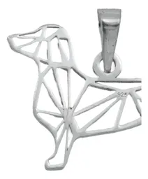 Dije Plata 925 Calado Diseño Perro Mascota para Collar - Imagen 3