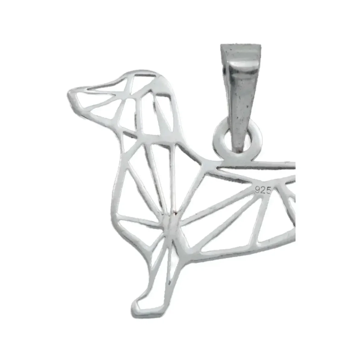 Dije Plata 925 Calado Diseño Perro Mascota para Collar - Imagen 3