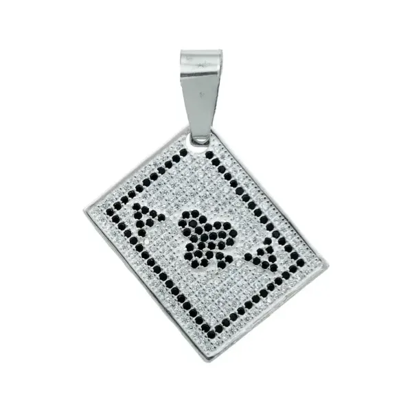 Dije Plata 925 Carta de Póker para Hombre Estilo Moderno - Imagen 1