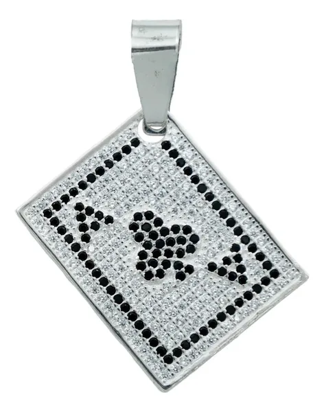 Dije Plata 925 Carta de Póker para Hombre Estilo Moderno - Imagen 1