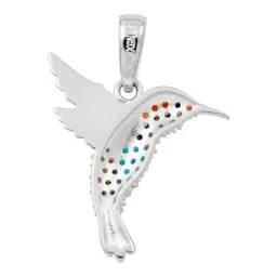 Dije Plata .925 Colibrí con Zirconia Multicolor Artesanal - Imagen 2