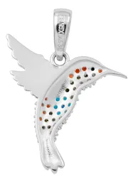 Dije Plata .925 Colibrí con Zirconia Multicolor Artesanal - Imagen 2