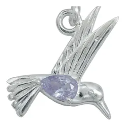 Dije Plata 925 Colibrí con Zirconia Violeta - Imagen 2