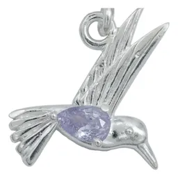 Dije Plata 925 Colibrí con Zirconia Violeta - Imagen 2