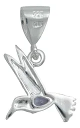 Dije Plata 925 Colibrí con Zirconia Violeta - Imagen 3