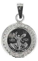 Dije Medalla Centenario México con Zirconia Plata .999 - Imagen 1
