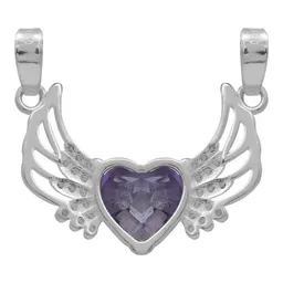 Dije Plata 925 Corazón Alas con Zirconia Violeta - Imagen 2