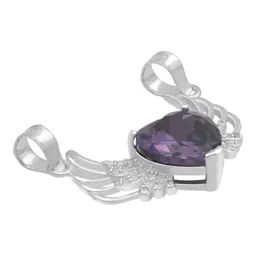 Dije Plata 925 Corazón Alas con Zirconia Violeta - Imagen 3