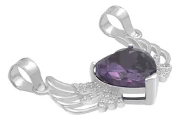 Dije Plata 925 Corazón Alas con Zirconia Violeta - Imagen 3