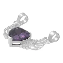 Dije Plata 925 Corazón Alas con Zirconia Violeta - Imagen 4