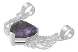 Dije Plata 925 Corazón Alas con Zirconia Violeta - Imagen 4