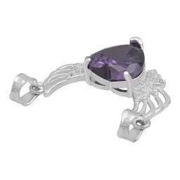 Dije Plata 925 Corazón Alas con Zirconia Violeta - Imagen 5