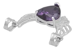 Dije Plata 925 Corazón Alas con Zirconia Violeta - Imagen 5