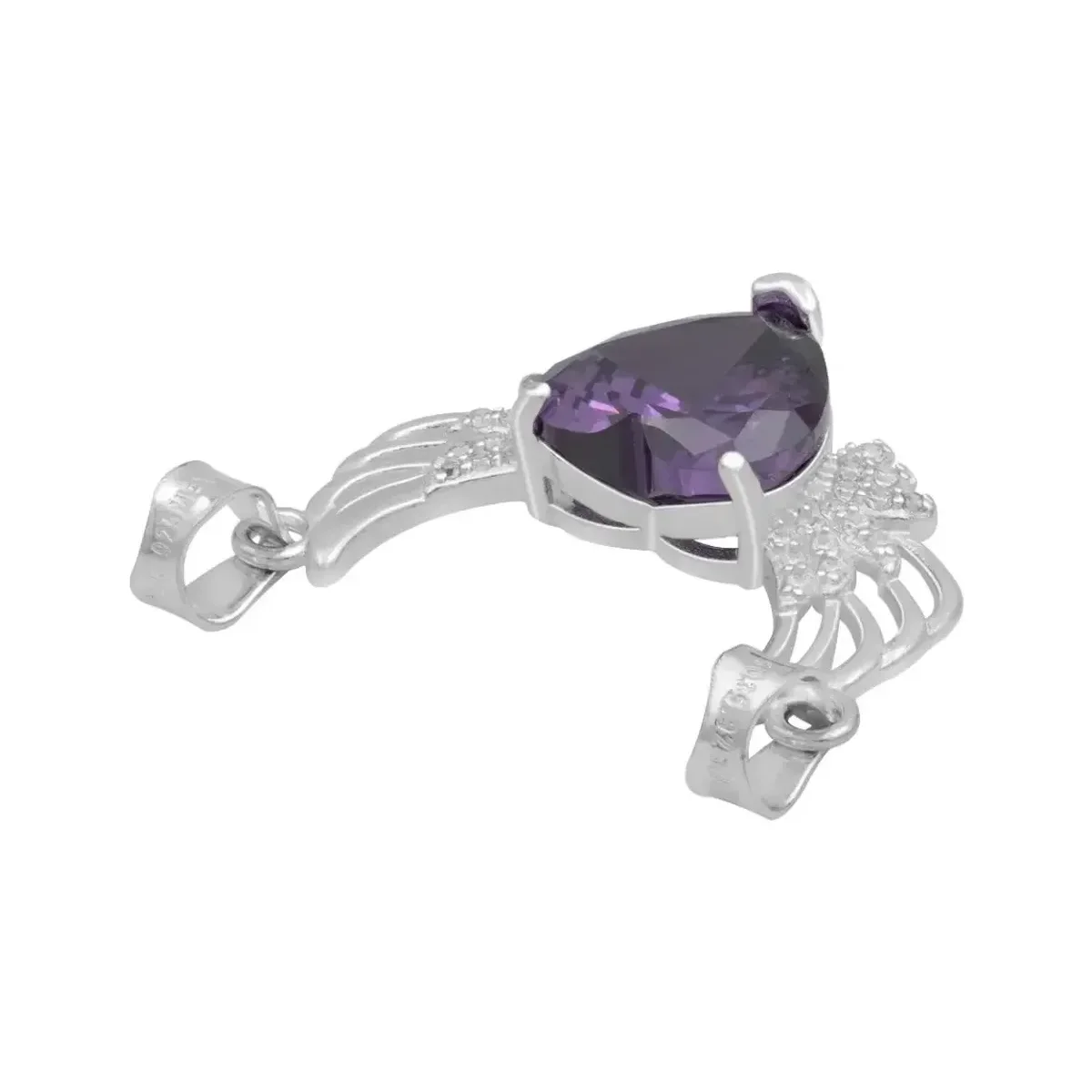 Dije Plata 925 Corazón Alas con Zirconia Violeta - Imagen 5