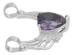 Dije Plata 925 Corazón Alas con Zirconia Violeta - Imagen 6