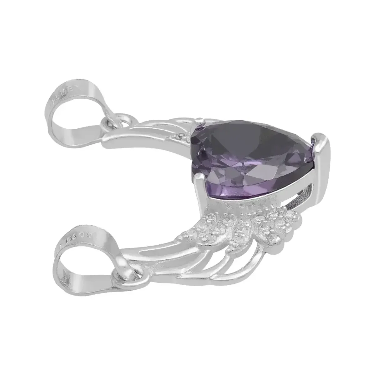 Dije Plata 925 Corazón Alas con Zirconia Violeta - Imagen 6