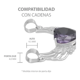 Dije Plata 925 Corazón Alas con Zirconia Violeta - Imagen 8