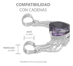 Dije Plata 925 Corazón Alas con Zirconia Violeta - Imagen 8