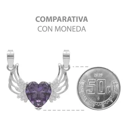 Dije Plata 925 Corazón Alas con Zirconia Violeta - Imagen 9