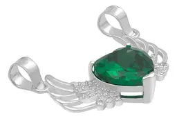 Dije Plata 925 Corazón con Alas Zirconia Verde Joyería Mexicana - Imagen 3