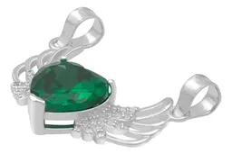Dije Plata 925 Corazón con Alas Zirconia Verde Joyería Mexicana - Imagen 4
