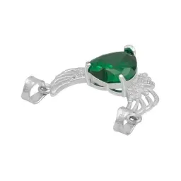 Dije Plata 925 Corazón con Alas Zirconia Verde Joyería Mexicana - Imagen 5