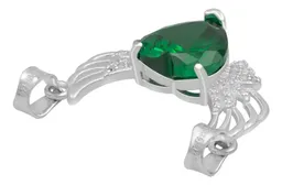 Dije Plata 925 Corazón con Alas Zirconia Verde Joyería Mexicana - Imagen 5