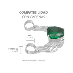 Dije Plata 925 Corazón con Alas Zirconia Verde Joyería Mexicana - Imagen 6
