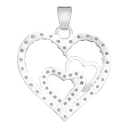 Dije Plata 925 Corazones con Zirconia Transparente - Imagen 2