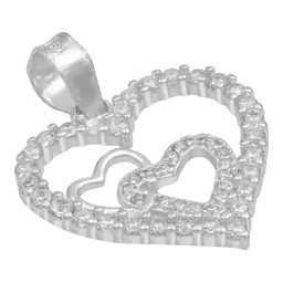 Dije Plata 925 Corazones con Zirconia Transparente - Imagen 3