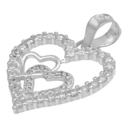 Dije Plata 925 Corazones con Zirconia Transparente - Imagen 4