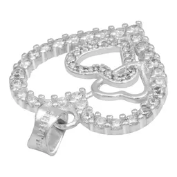 Dije Plata 925 Corazones con Zirconia Transparente - Imagen 5