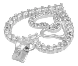 Dije Plata 925 Corazones con Zirconia Transparente - Imagen 5