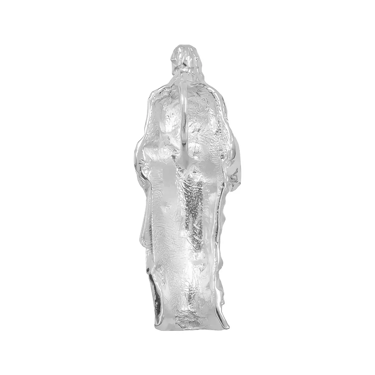 Dije Plata 925 Cristo Sagrado Corazón Liso Pulido Espejo - Imagen 2