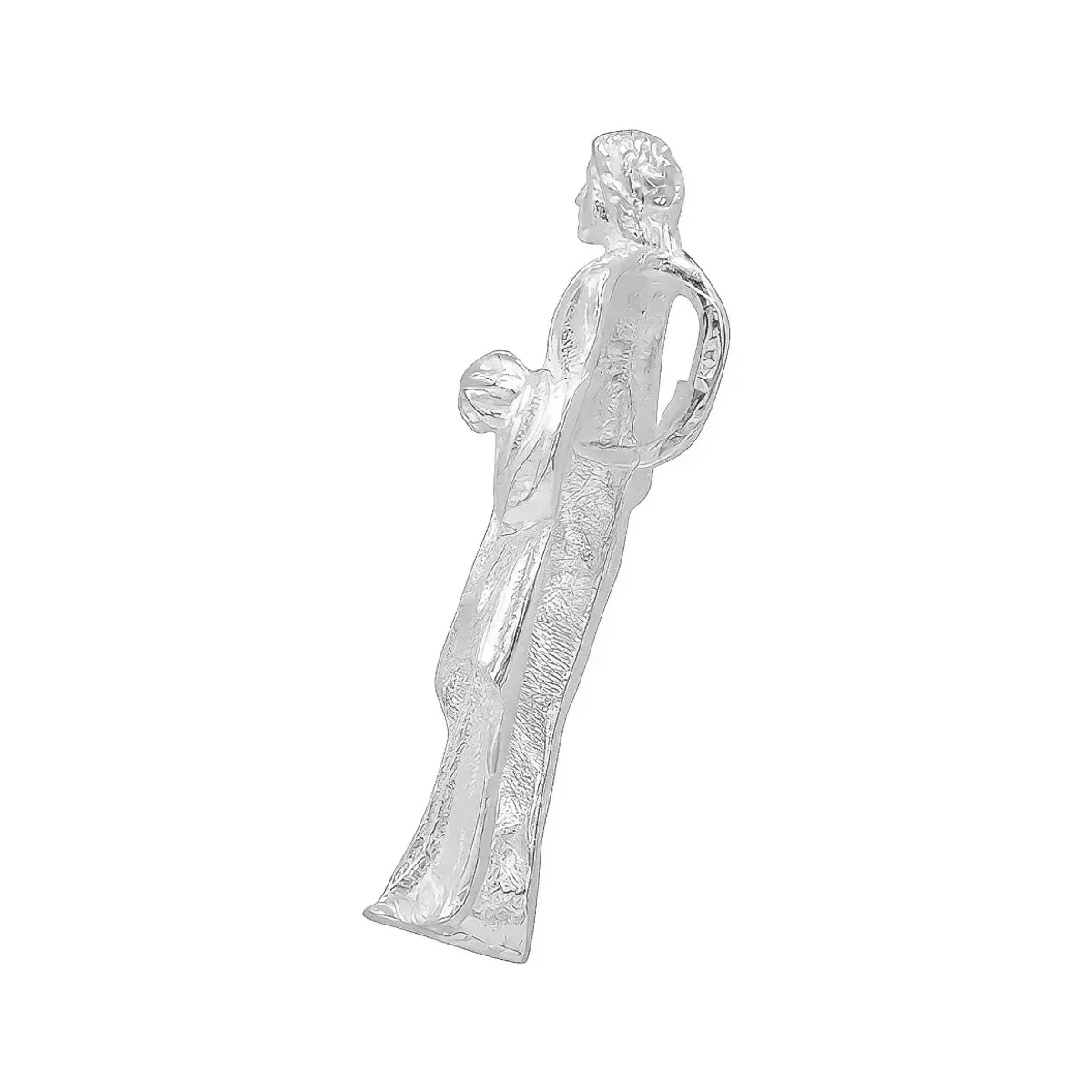 Dije Plata 925 Cristo Sagrado Corazón Liso Pulido Espejo - Imagen 3