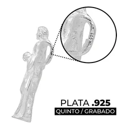 Dije Plata 925 Cristo Sagrado Corazón Liso Pulido Espejo - Imagen 4