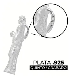 Dije Plata 925 Cristo Sagrado Corazón Liso Pulido Espejo - Imagen 4