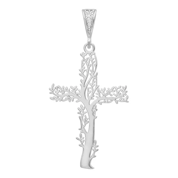 Dije Plata .925 Cruz Árbol de la Vida Calado - Imagen 1