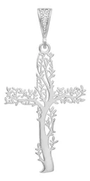 Dije Plata .925 Cruz Árbol de la Vida Calado - Imagen 2