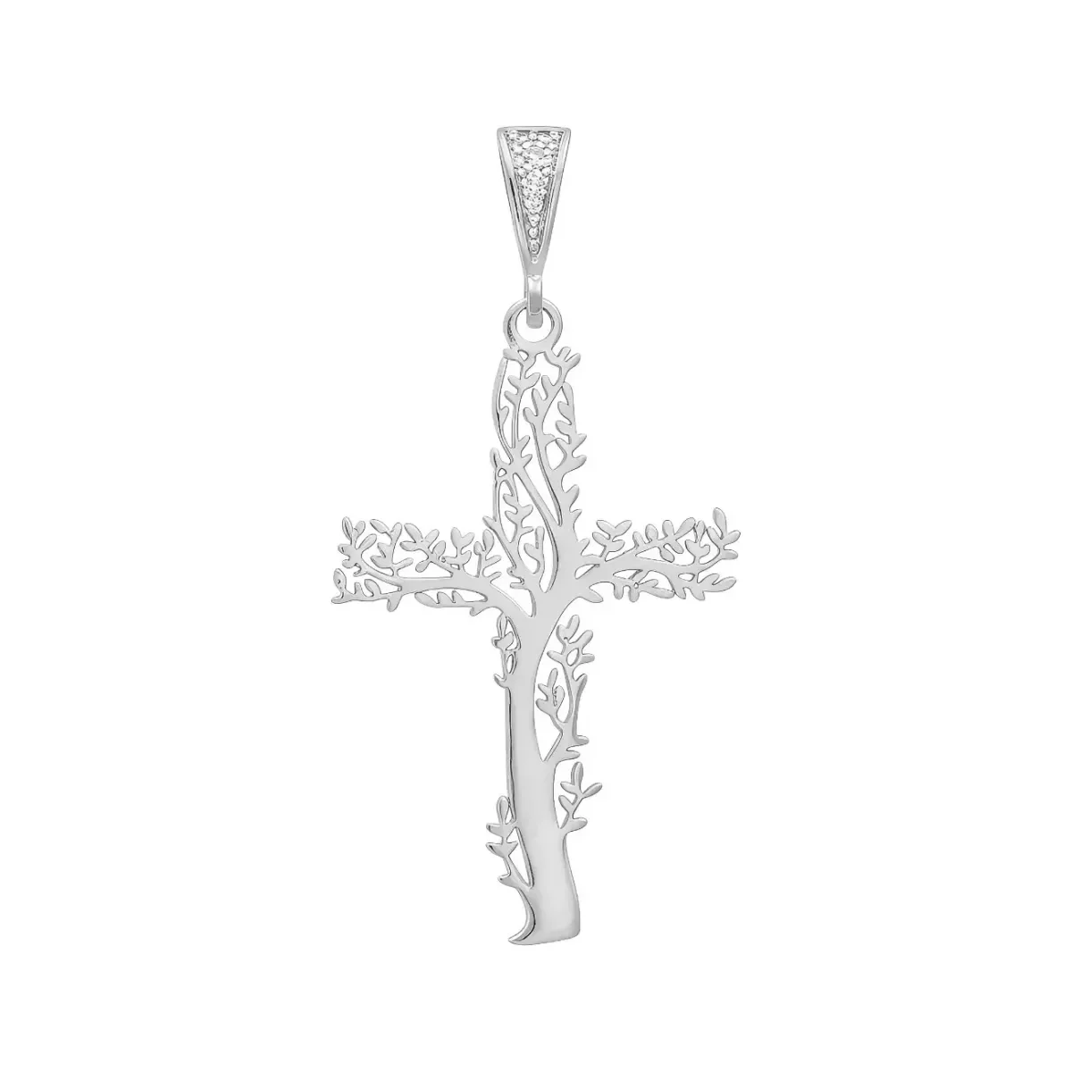 Dije Plata .925 Cruz Árbol de la Vida Calado - Imagen 2