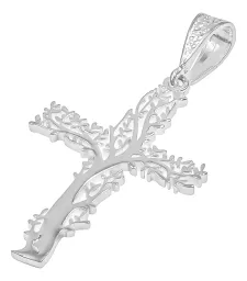 Dije Plata .925 Cruz Árbol de la Vida Calado - Imagen 4